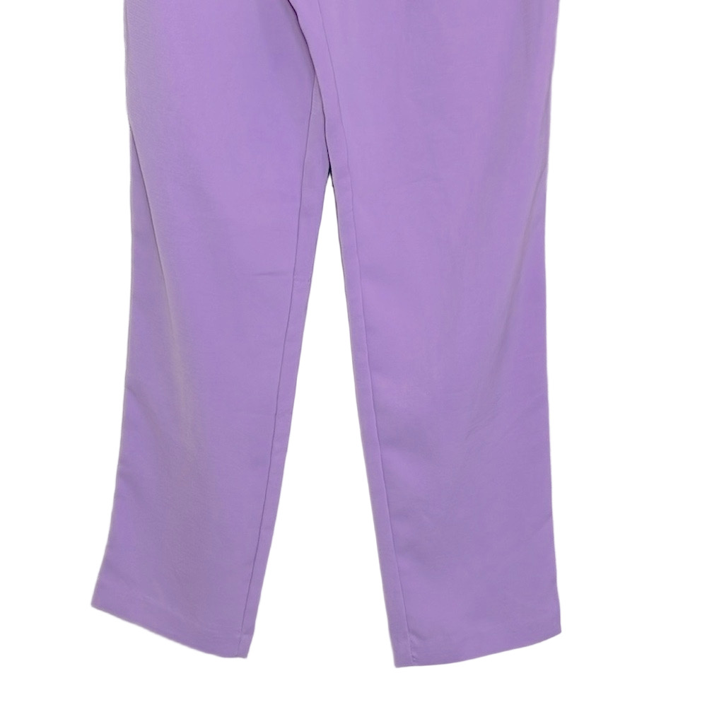 ZARA Lilac Purple Cropped Pants XS Stretch Elastic Waist Lightweight Pockets - Picture 5 of 14